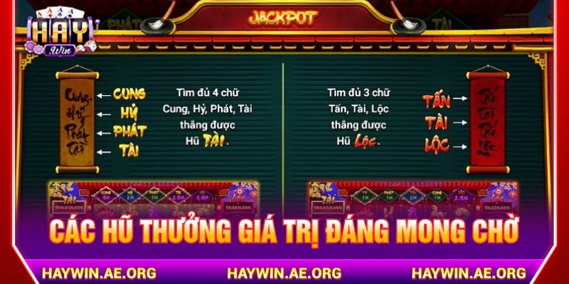 Các hũ thưởng nổ hũ Ông Đồ Haywin đa dạng giá trị