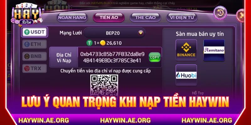 Lưu lại bằng chứng nạp tiền Haywin đối chiếu khi cần thiết