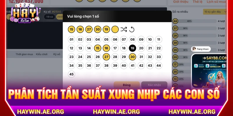 Mẹo chơi xổ số Mega 6/45 HAYWIN chính là phân tích tần xuất xung nhịp của con số