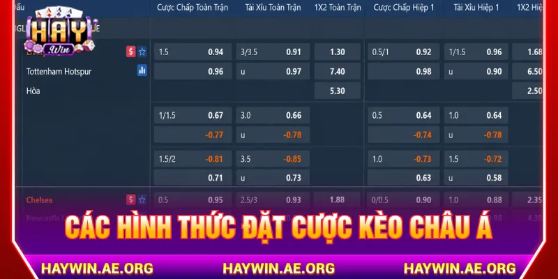 Mỗi mức chơi Kèo Châu Á Haywin có quy tắc chấp cụ thể